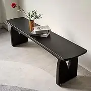 GUAWJRZDP Black Dining Bench, Wood Bench, Table Benches, Entryway Bench for Living Room Bedroom, Farmhouse Wooden Bench for Kitchen, Mid Century Modern Dining Bench(160cm/62.9in)