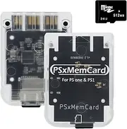 BITFUNX PSxMemCard PS1 Memory Card - Supports Firmware Upgrade, Saves Game Data and FreePSXBoot, Includes a 512MB MicroSD Card, High Speed Game Memory Card for PS1/PS One Console