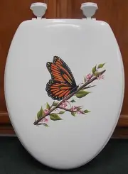 HAND PAINTED BUTTERFLY/ MONARCH BUTTERFLY TOILET SEAT/ELONGATED/LID ONLY