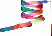 Dragon Dance Silk Gradient Color Dance Ribbons Streamers 2 Pcs Rhythmic Gymnastics Ribbon Outdoor Fitness Swing Ribbon for Dance and Gymnastics (Color : 2 Pcs, Size : 400 * 5cm)
