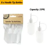 8PCS Needle Tip Squeeze Bottle Glue Applicator Nozzle Dropper Craft Tool 33ML