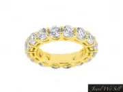 4.50Ct Round Open Gallery Diamond Eternity Wedding Band Ring 10k H SI2 New