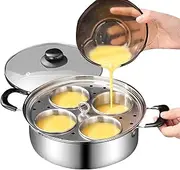 Poached Egg Pan | Egg Maker Poached 4 Cup Steamer Pan - Rust Resistant Kitchenware Poacher Cooker for Kitchen Breakfast Brunch Cooking