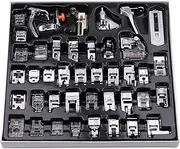 Labymos 42 Pcs Sewing Machine Presser Feet Set, Professional Sewing Crafting Presser Foot Feet for Janome Brother Singer Sewing Machine Parts & Accessories, Blind Stitch Darning Presser Feet Kit