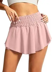 [SANTINY] Womens 2 in 1 Flowy Running Shorts