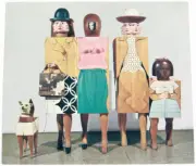 Vtg 1964 MARISOL Women & Dog Folk Art Cubism Sculpture Whitney Museum Postcard
