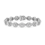 Miracle Surround Flower Bracelet with 1/2ct of Diamonds in Sterling Silver