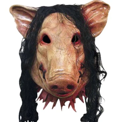Halloween Scary Saw Pig Head Mask Cosplay Party Horrible Animal Masks Horror Adu