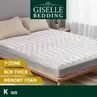Giselle Bedding Memory Foam Topper 8cm King Mattress 7-Zone Airflow Pad White