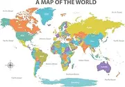 DECOWALL DL3-2302 Colourful World Map Wall Stickers Decals Poster Art Board Tapestry décor History Large for Kids Travel Bathroom Enjoy Wallpaper Vintage Home Living Room Bedroom Baby Nursery