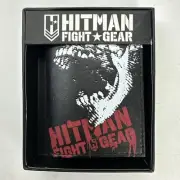 Hitman Fight Gear Black Leather Mens Tri Fold Wallet Screaming Skull
