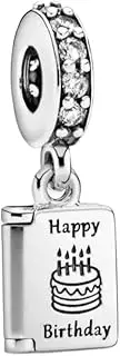 [CHARMY´S] charm or bead greeting card Happy Birthay compatible with Pandora bracelets, Silver 925, does not apply