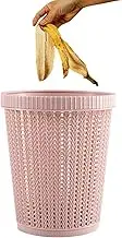 Automatic Changing Garbage Bag Sanitary Bin,Household Trash Can,Rattan Styled Large Automatic Bag Change And Bag Extraction Garbage Can for Kitchen Bedroom Living Room (Pink)