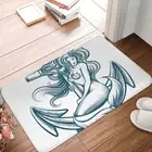 Anchor Nonslip Doormat Bath Mat Mermaid Floor Carpet Welcome Rug Home Decorative