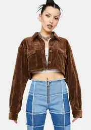 Easier Said Corduroy Cropped Jacket