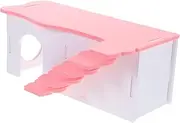 Hamster Hideout with Ladder Two Story Guinea Pig House Sleeping for Hamsters Pet for Animals for Dwarf Rabbits Chinchillas and More