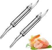 2PCS 304 Stainless Steel Shrimp Deveiner and Peeler - 5 in 1 Multifunctional Cleaner Knife, Portable Cleaning Tool (9.4 Inch)