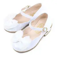 在飛比找Yahoo奇摩購物中心優惠-Swan天鵝童鞋-閃亮水鑽菱格紋小高跟公主鞋3868-白