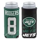 AARON RODGERS #8 NEW YORK JETS 12oz. 2 SIDED DESIGN SLIM CAN HOLDER WINCRAFT ✈️