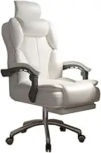 High Back Sedentary Lift Armchair Home Comfort Gaming Chair Bedroom Swivel Sofa Seat Office Chairs(White)