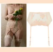 Mimi Holliday Luxury Lingerie Ever Yours Amelie Blush Nude Lace Garter Belt XS