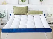 WhatsBedding 5 Inch Memory Foam Queen Mattress Topper 100% Cotton Top, Filled with Breathable & Soft Memory Foam Pillow Top,4 Elastic Straps, 80x60x5 Inch, Queen