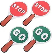 GAROZATION Double Sided Traffic Light Sign Red Green Stop Paddle for PVC Traffic Safety Signs for Teaching and Safety Awareness