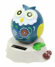 Eco-Friendly Solar Toy Owl Lover Praying Gift Home Decor Teal Owl US Seller
