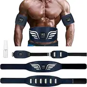 Profey EMS Abdominal Muscle Trainer, Electric for Arm Leg, Abdominal Trainer with 10 Modes and 30 Intensities, EMS Training Device with Calorie Consumption Display and USB Charging