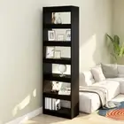 6-Tier Bookshelf Cabinet Room Divider Book Rack Storage Organizer Furnture Black