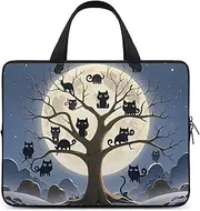 Laptop Case Sleeve Shockproof Computer Carrying Bag Black Cat Full Moon Dead Tree Laptop Bag Tote Lightweight Notebook Case Cover Traveling Briefcase Handle Bags for Travel Business 13inch