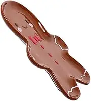 Cabilock Gingerbread Man Plate Charming Holiday Tableware for Christmas Parties Versatile Serving Dish for Cookies Fruits Treats Brown Xmas Decor for Festive Celebrations