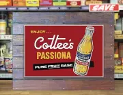 COTTEE’S Passiona Retro Vinyl Sign Large Sticker Milk Bar Deli Display Man Cave
