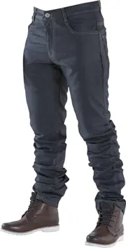 Overlap Street Motorcycle Jeans, black-blue, Size 28 for Men Black Blue