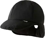 [YAMEE] Winter Hat for Women with Ponytail Foldable Ear Flap, Baseball Cap Winter Men's Warm Cold Proof Baseball Cap Women's Windproof Retro Baseball Cap Unisex Adjustable Hat for Running Golf