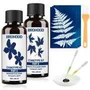 Brohood Complete Sun Printing Kit - Cyanotype Fabric & Paper Kit, 2 Part 50ml...