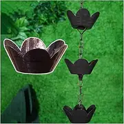 Rain Chains，Rain Catcher Chain ， Rain Chains for Outside, Metal Decorative Rain Catcher Chain with Hook, Home Replaceable Gutter Downspout(2.4m/7.8 ft)