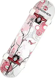 Punisher Girls Skateboard Complete with 31.5" x 7.75" Double Kick Concave Deck Canadian Maple ABEC-7 Bearings