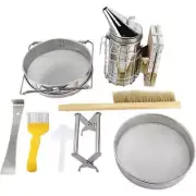 NNEDSZ 7 Pcs Beekeeping Tool Kit Including Honey Strainer, Frame Grip, J-Hook to