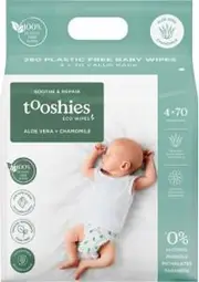 Tooshies Eco Wipes Value Pack Aloe Vera & Chamomile 4x70pk