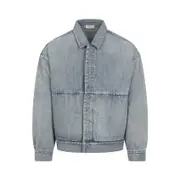 [Fear Of God] Fear Of God-Medium Indigo Blue Cotton Denim Trucker Jacket-Uomo S STAND