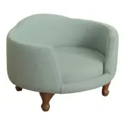 HomePop Traditional Fabric Decorative Pet Bed Curved Mini Love Seat in Teal