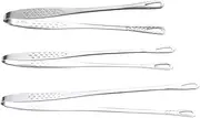 POPETPOP 3Pcs Stainless Steel Food Tongs Durable BBQ Clamp for Grilling Cooking Serving Includes for Steaks Desserts Appetizers