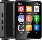 Daseeme MP3 & MP4 Player with Speaker 2.4 Inch Full Touch Screen BT with Built-in Speaker and TF Card Expansion Supports E-Book Reading and High Clear Video Playback USB Mini Mp3 Player