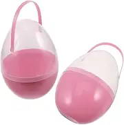 Vaguelly Easter Egg Treat Boxes 2pcs Plastic Fillable Eggs with Handle Decorative Easter Containers