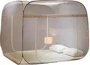 Polyester Folding Mosquito Net Tent Pop Up Mosquito Net Tent Curtains for Bed Breathable Mosquito Netting with Bottom