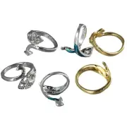 Uniquer 6Pcs Crochet Ring for Finger Yarn Guide,3 Colors Adjustable Peacock T...
