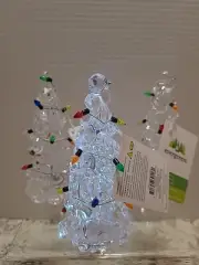 3-Mini Acrylic Color Change Light Up Christmas Tree - 5”