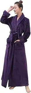 [ZAKASA] Fleece Robes for Women, Plush Bathrobe Shawl Collar Full Length Bath Robe Multiple Colors Available
