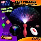 Fibre Optic Anal Vibrator Butt Plug LED Light Tail Prostate Massager Sex Toy